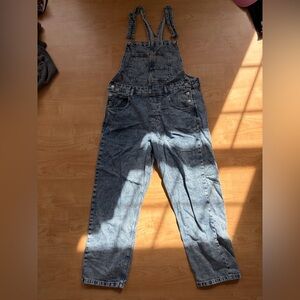 Free People Light Wash Denim Overalls